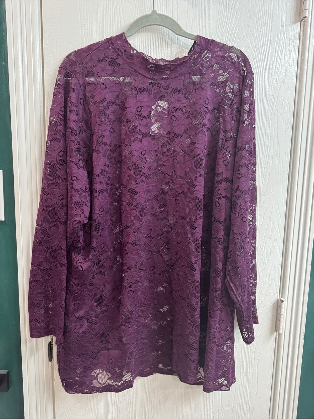 Purple Lace Long-Sleeve Women's Top